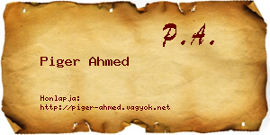 Piger Ahmed névjegykártya